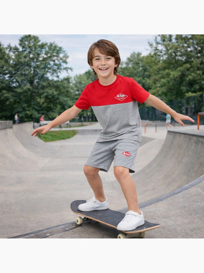 Lee Cooper - Completo bambino con maglietta a maniche corte e pantaloncino coordinato Rosso - Kiabi