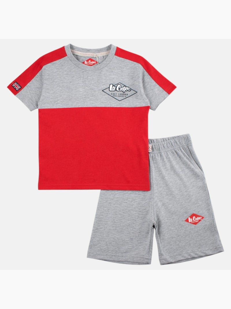 Lee Cooper - Completo bambino con maglietta a maniche corte e pantaloncino coordinato Rosso - Kiabi