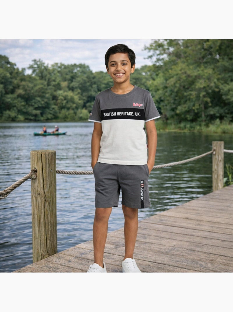 Lee Cooper - Completo bambino con maglietta a maniche corte e pantaloncino Grigio - Kiabi