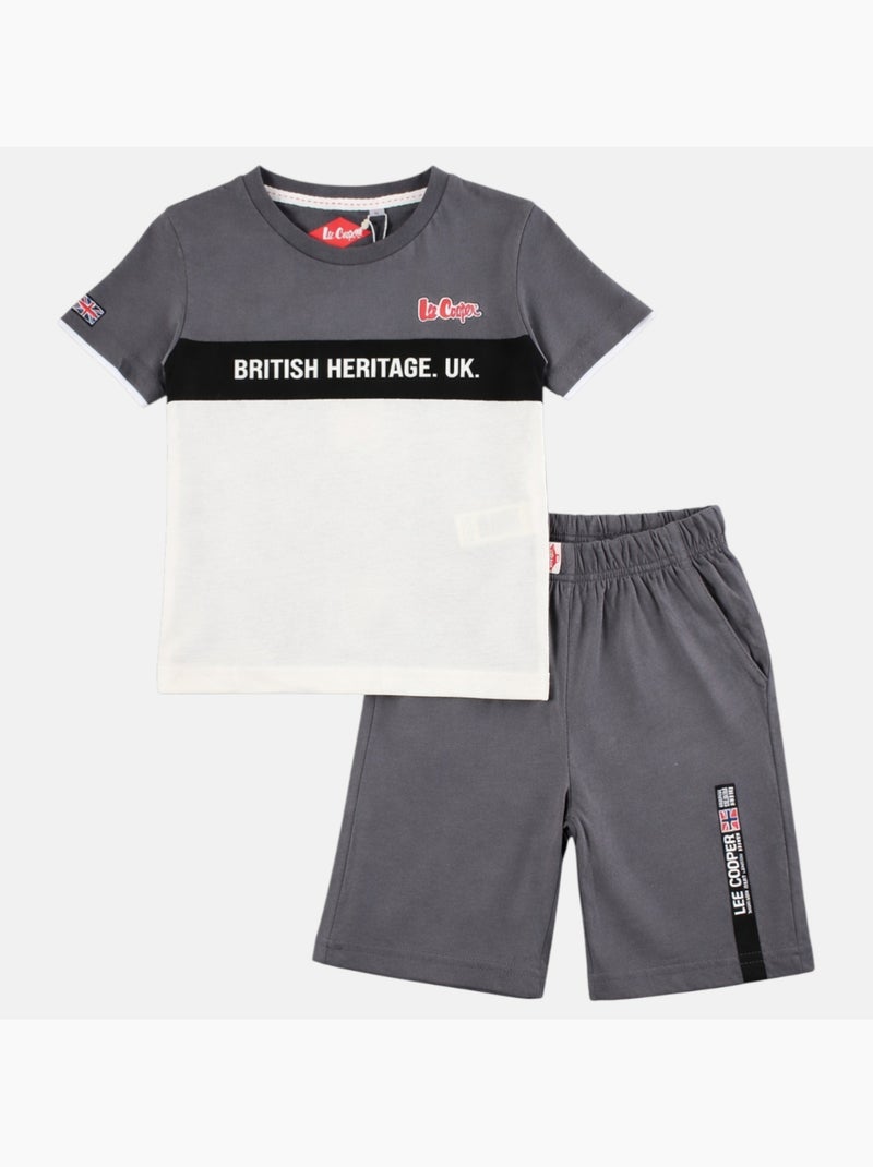 Lee Cooper - Completo bambino con maglietta a maniche corte e pantaloncino Grigio - Kiabi