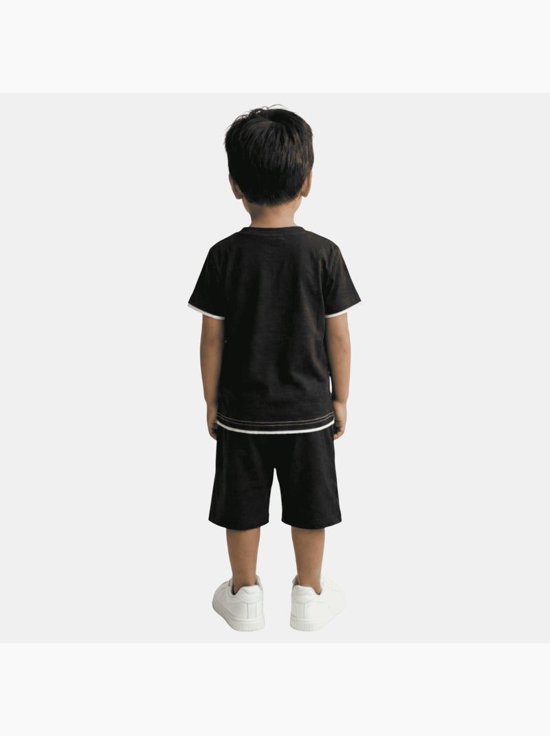 Lee Cooper - Completo bambino con maglietta a maniche corte e pantaloncino Nero - Kiabi