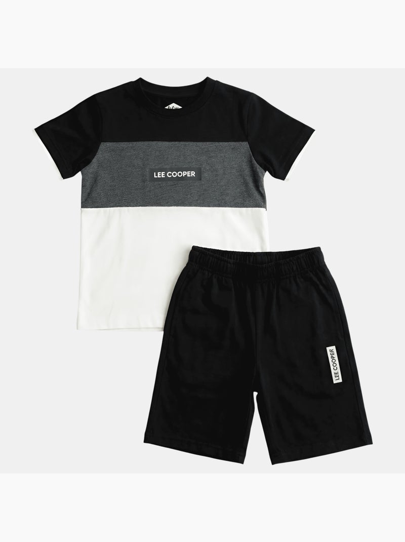 Lee Cooper - Completo bambino con maglietta a maniche corte e pantaloncino Nero - Kiabi