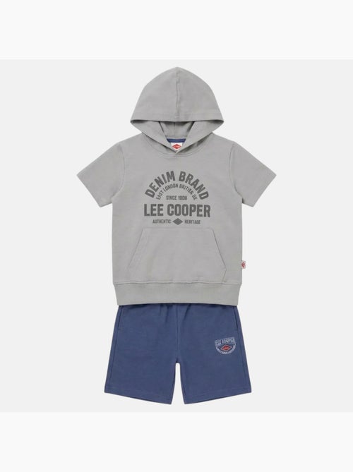 Lee Cooper - Completo bambino felpa con cappuccio a maniche corte e pantaloncini - Kiabi