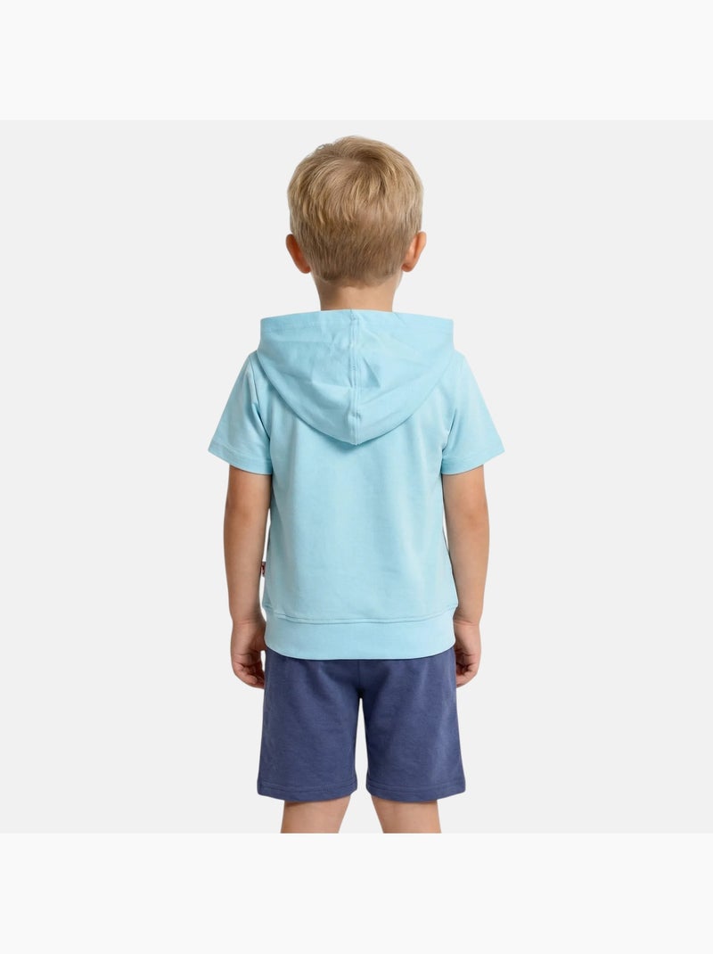 Lee Cooper - Completo bambino felpa con cappuccio a maniche corte e pantaloncini Blu - Kiabi