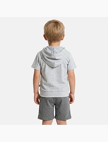 Lee Cooper - Completo bambino felpa con cappuccio a maniche corte e pantaloncini