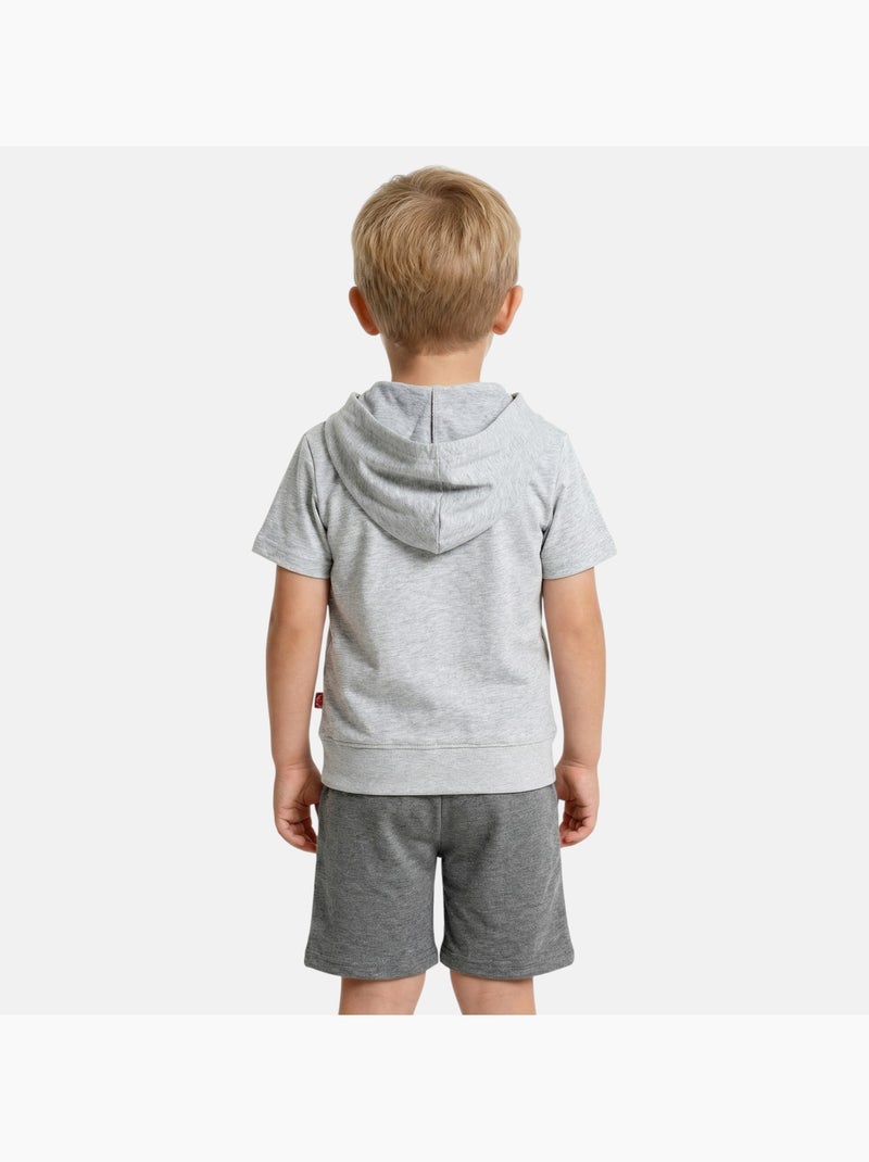 Lee Cooper - Completo bambino felpa con cappuccio a maniche corte e pantaloncini Grigio - Kiabi