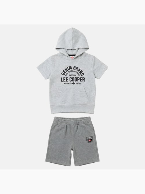 Lee Cooper - Completo bambino felpa con cappuccio a maniche corte e pantaloncini - Kiabi