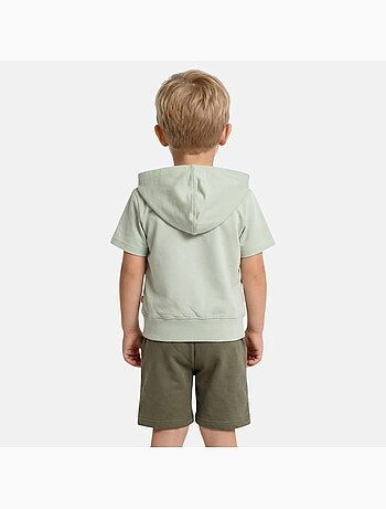 Lee Cooper - Completo bambino felpa con cappuccio a maniche corte e pantaloncini