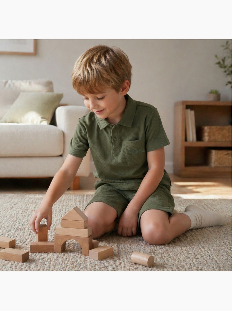 Lee Cooper - Completo bambino LEE COOPER composto da polo a maniche corte e pantaloncini coordinati Cachi - Kiabi