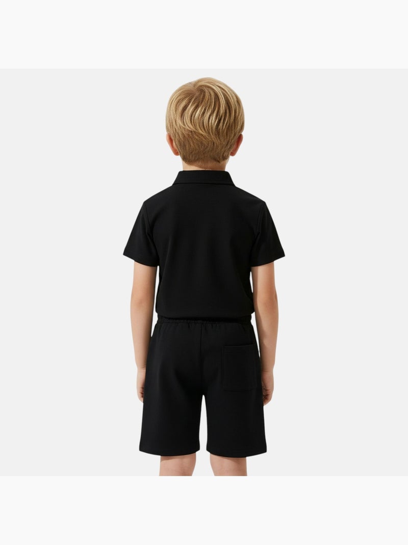 Lee Cooper - Completo bambino LEE COOPER composto da polo a maniche corte e pantaloncini coordinati Nero - Kiabi