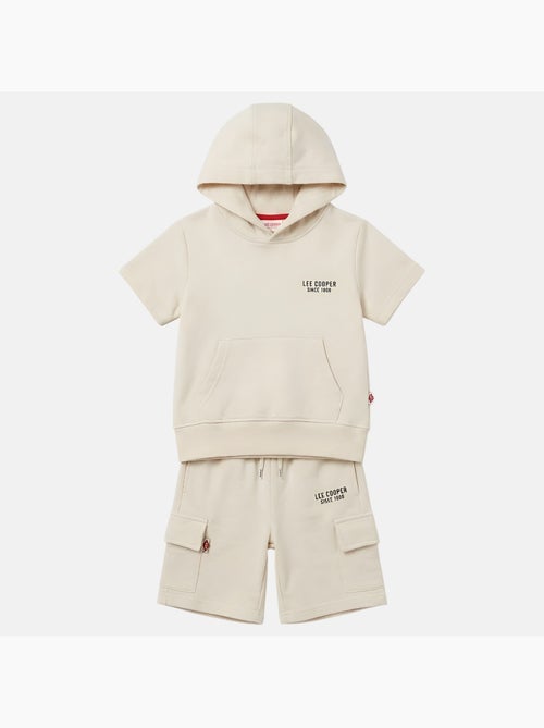 Lee Cooper - Completo bambino maglietta a maniche corte con cappuccio e pantaloncini - Kiabi