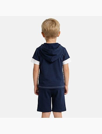 Lee Cooper - Completo bambino maglietta a maniche corte con cappuccio e pantaloncini