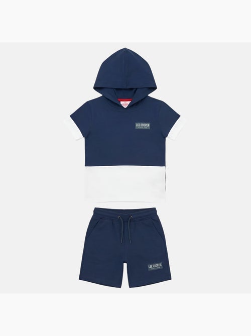 Lee Cooper - Completo bambino maglietta a maniche corte con cappuccio e pantaloncini - Kiabi