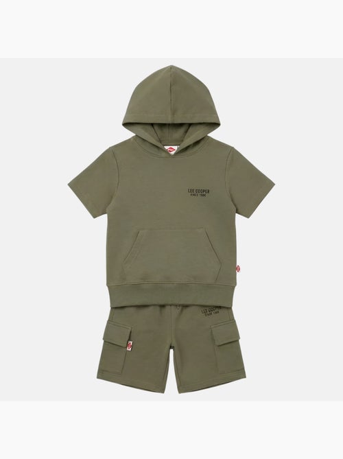 Lee Cooper - Completo bambino maglietta a maniche corte con cappuccio e pantaloncini - Kiabi