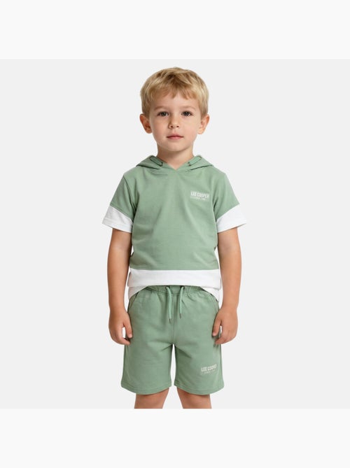 Lee Cooper - Completo bambino maglietta a maniche corte con cappuccio e pantaloncini - Kiabi