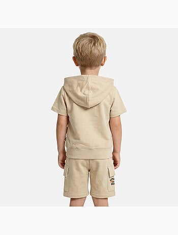 Lee Cooper - Completo bambino maglietta a maniche corte con zip e pantaloncini