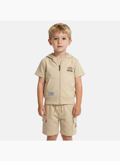 Lee Cooper - Completo bambino  maglietta a maniche corte con zip e pantaloncini - Kiabi