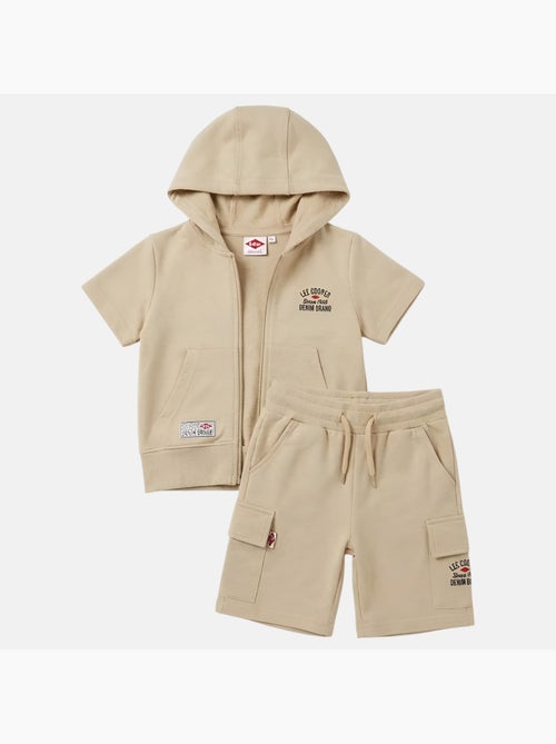 Lee Cooper - Completo bambino  maglietta a maniche corte con zip e pantaloncini - Kiabi