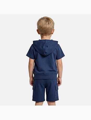 Lee Cooper - Completo bambino maglietta a maniche corte con zip e pantaloncini