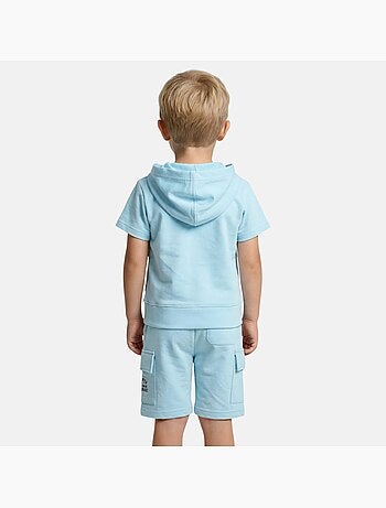 Lee Cooper - Completo bambino maglietta a maniche corte con zip e pantaloncini