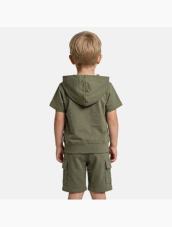 Lee Cooper - Completo bambino maglietta a maniche corte con zip e pantaloncini