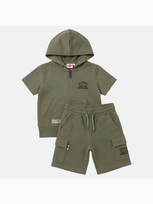 Lee Cooper - Completo bambino  maglietta a maniche corte con zip e pantaloncini - Kiabi