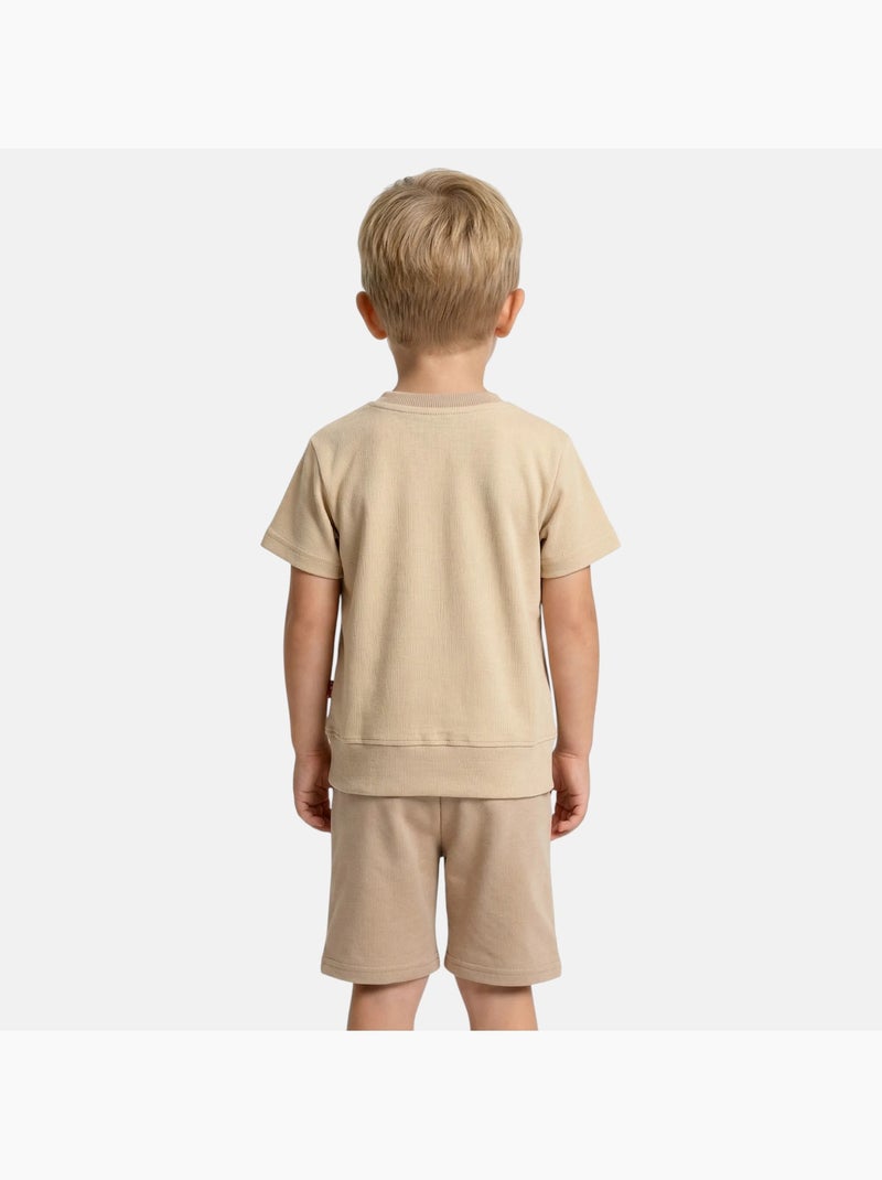 Lee Cooper - Completo bambino maglietta a maniche corte e pantaloncini Beige - Kiabi