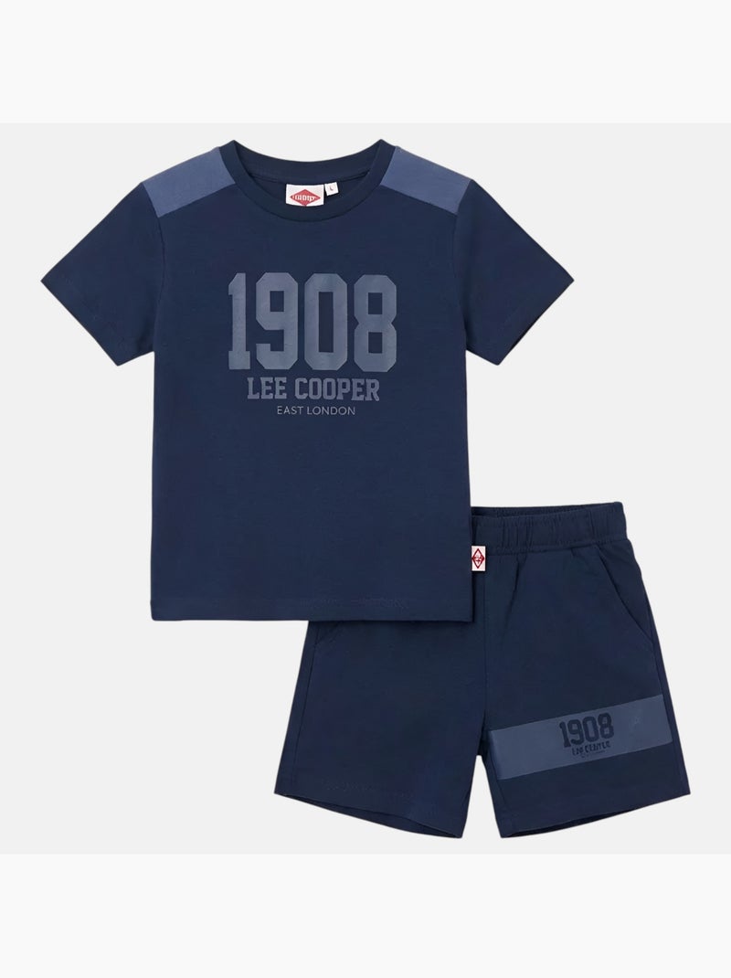 Lee Cooper - Completo bambino maglietta a maniche corte e pantaloncini Blu marino - Kiabi