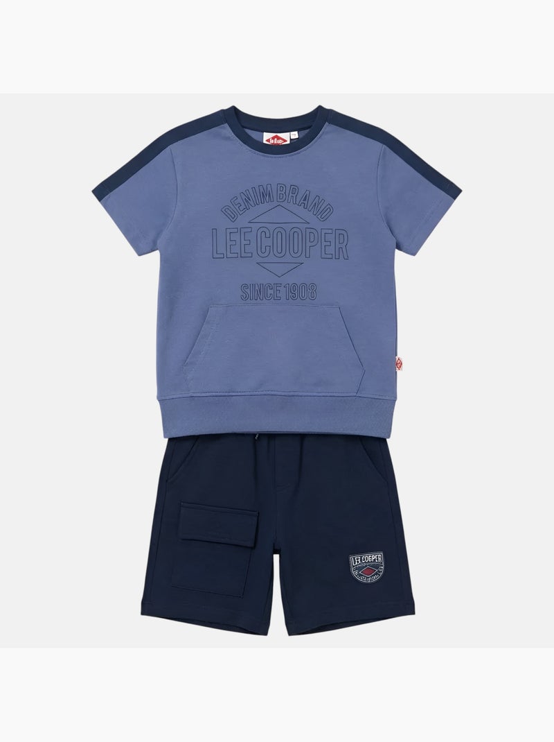 Lee Cooper - Completo bambino maglietta a maniche corte e pantaloncini Blu - Kiabi