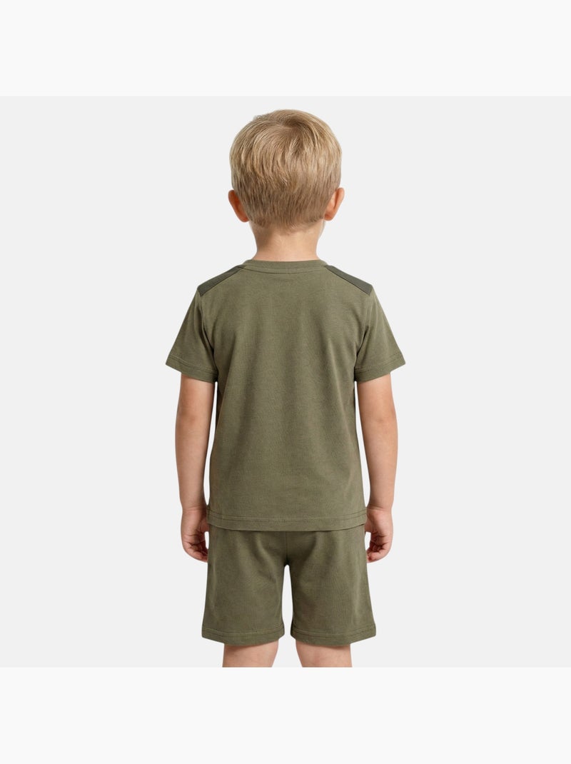 Lee Cooper - Completo bambino maglietta a maniche corte e pantaloncini Cachi - Kiabi