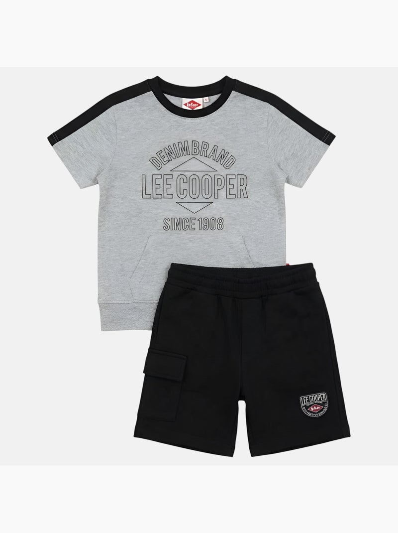 Lee Cooper - Completo bambino maglietta a maniche corte e pantaloncini Grigio - Kiabi