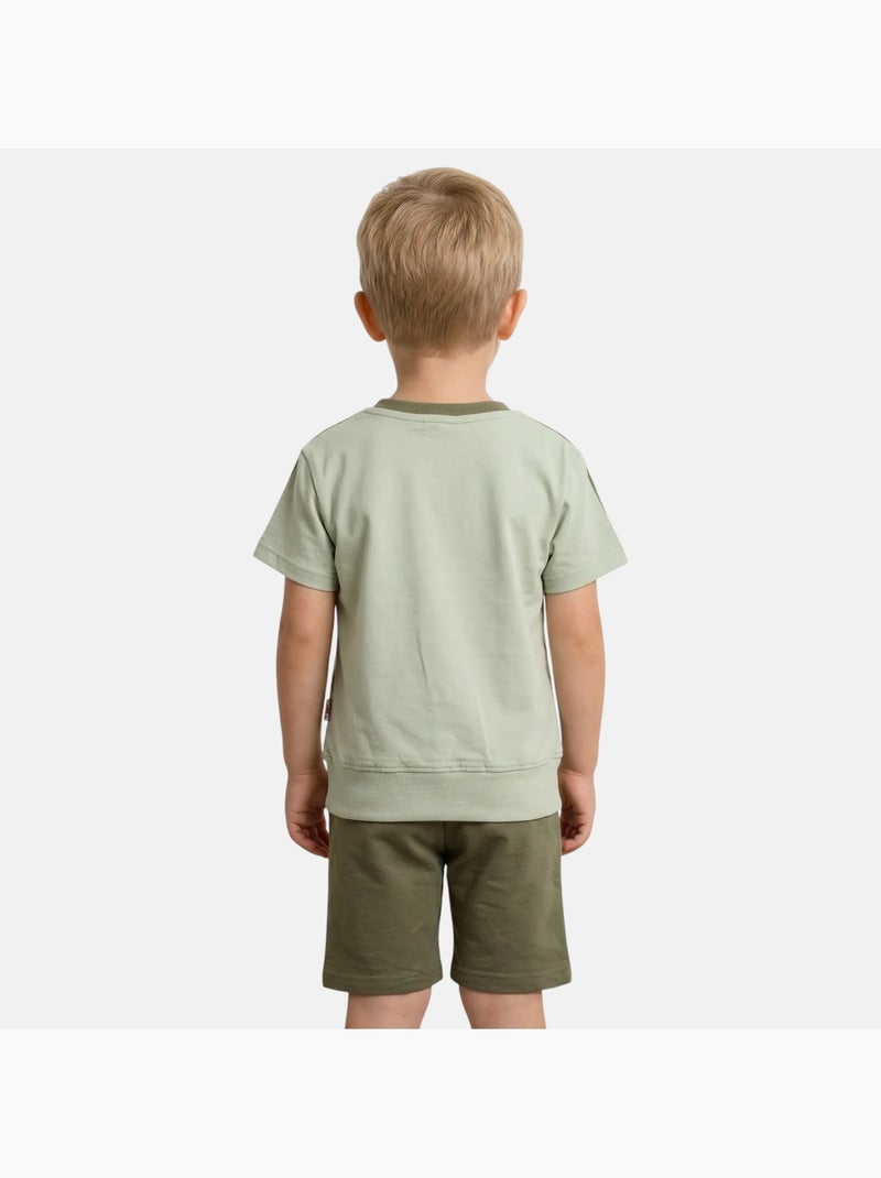 Lee Cooper - Completo bambino maglietta a maniche corte e pantaloncini Verde - Kiabi