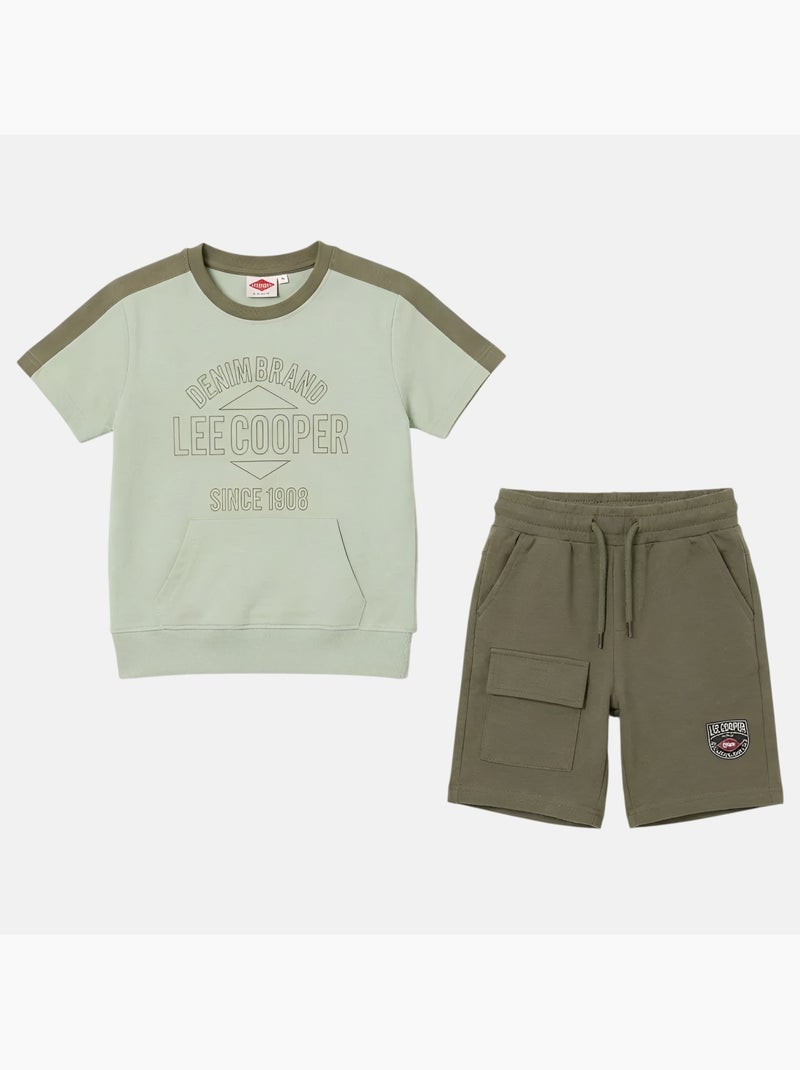 Lee Cooper - Completo bambino maglietta a maniche corte e pantaloncini Verde - Kiabi