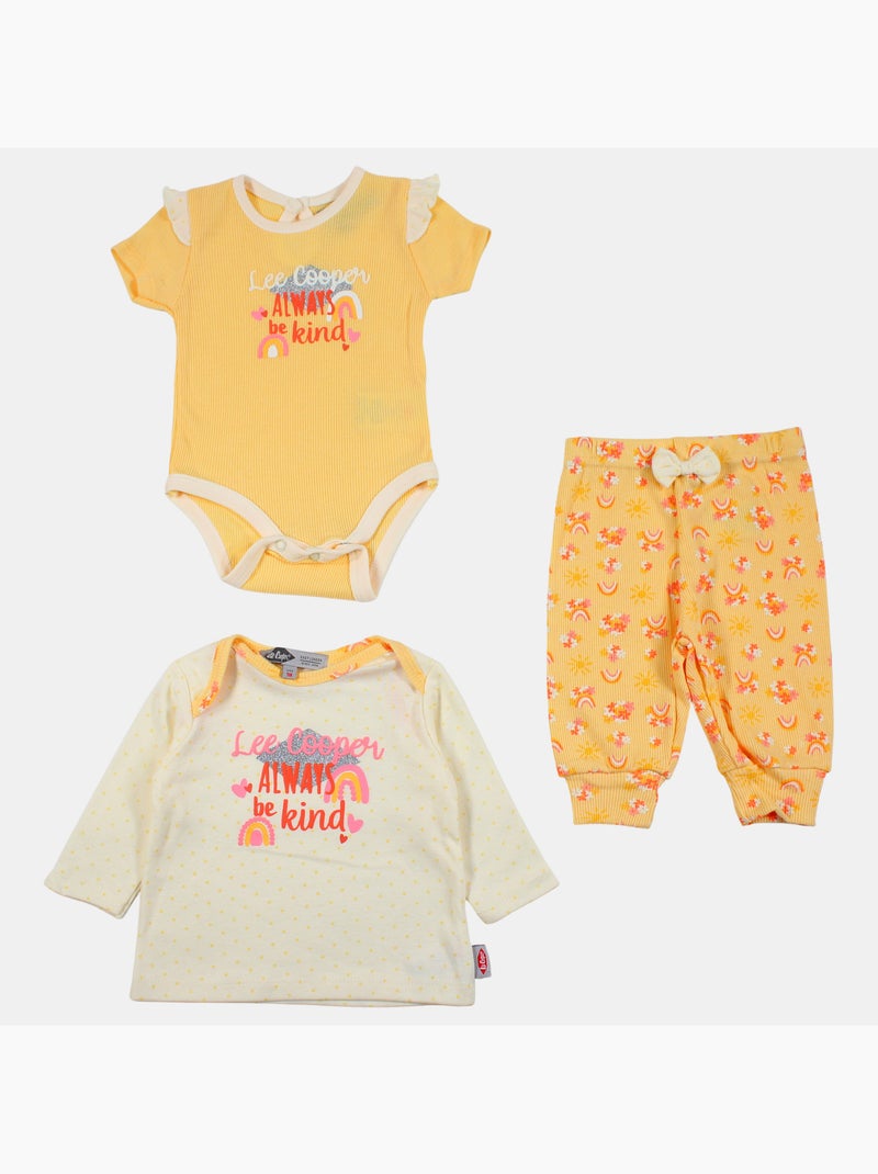Lee Cooper - Completo body con maglietta a maniche lunghe e leggings neonato Bianco - Kiabi