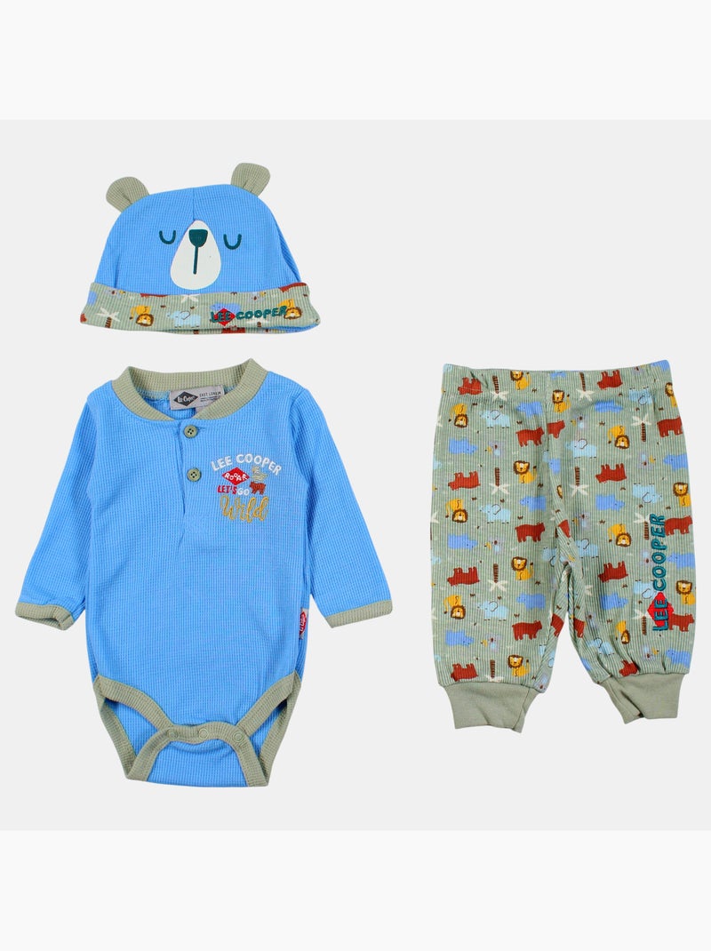 Lee Cooper - Completo body e leggings con cappellino neonato Blu - Kiabi