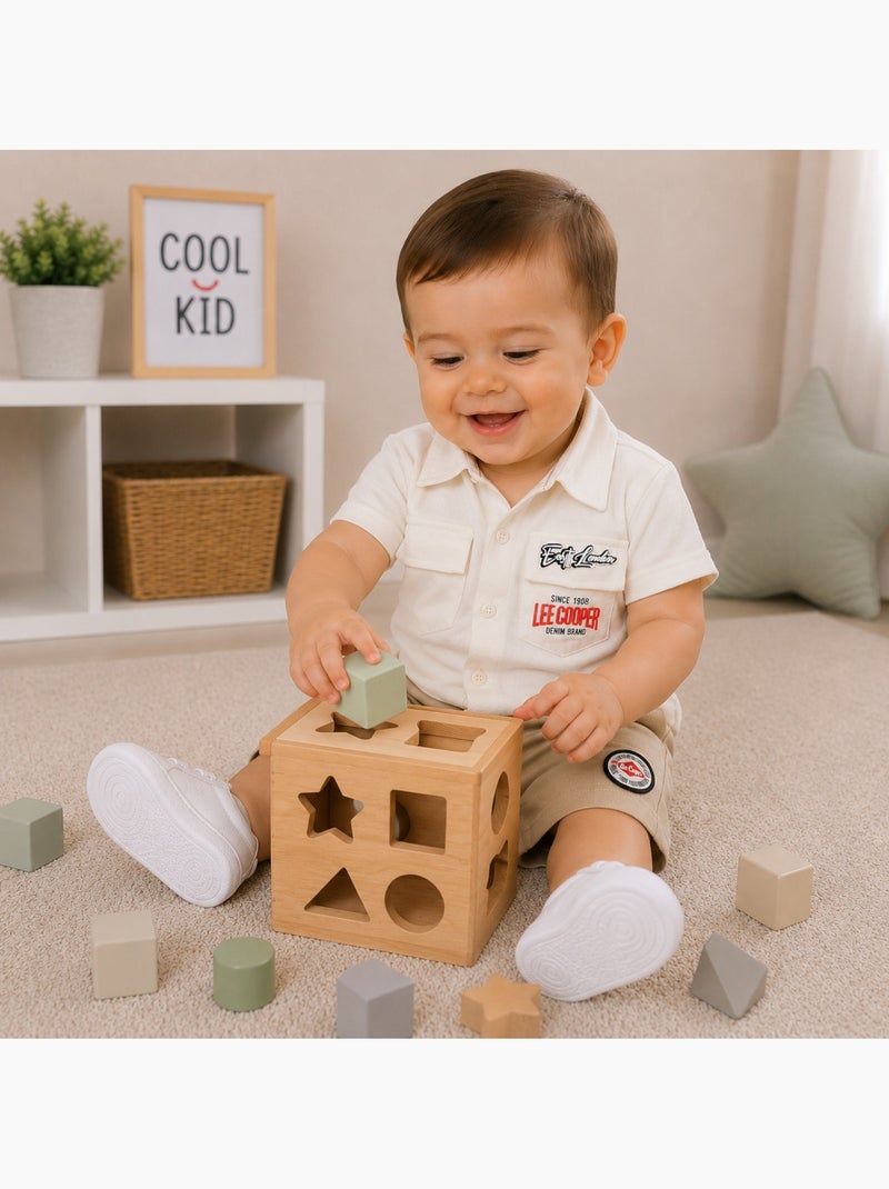 Lee Cooper - Completo camicia e short neonato bambino Beige - Kiabi