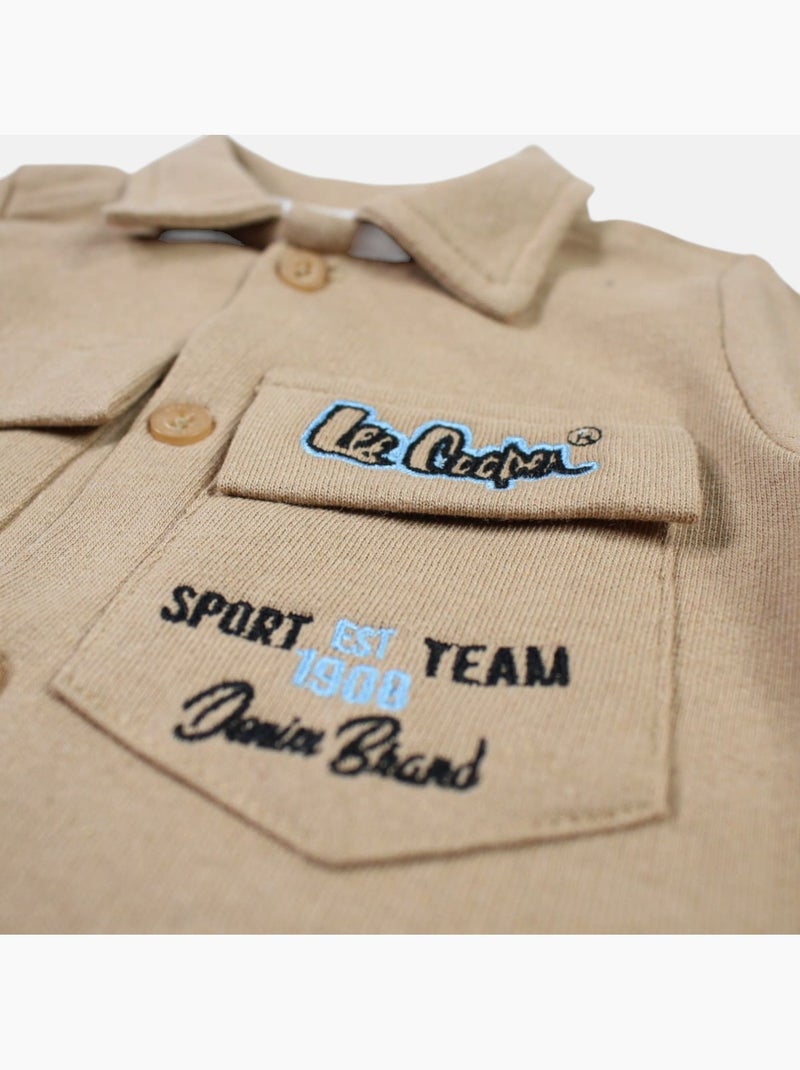 Lee Cooper - Completo camicia e short neonato bambino Beige - Kiabi