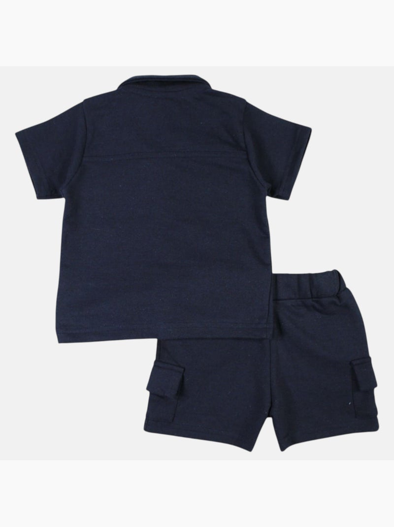 Lee Cooper - Completo camicia e short neonato bambino Blu marino - Kiabi