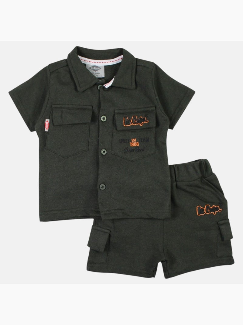 Lee Cooper - Completo camicia e short neonato bambino Cachi - Kiabi
