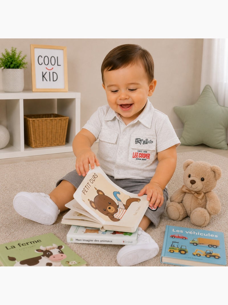 Lee Cooper - Completo camicia e short neonato bambino Grigio - Kiabi
