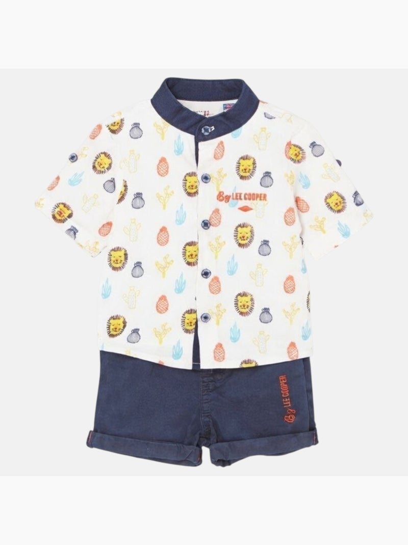 Lee Cooper - Completo camicia e short neonato Blu marino - Kiabi