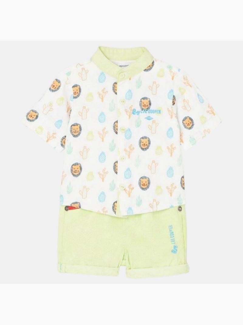 Lee Cooper - Completo camicia e short neonato Verde - Kiabi