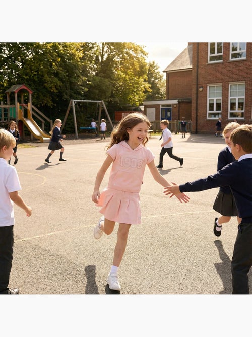 Lee Cooper - Completo da bambina felpa con cappuccio a maniche corte e gonna pantalone - Kiabi