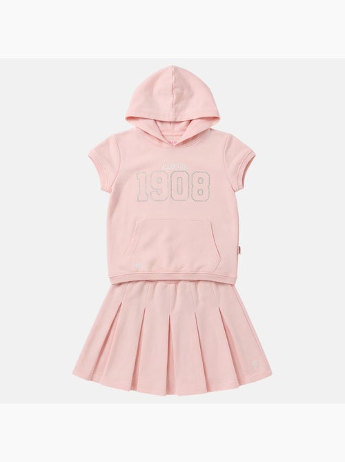 Lee Cooper - Completo da bambina felpa con cappuccio a maniche corte e gonna pantalone - Kiabi