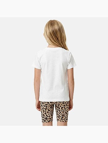 Lee Cooper - Completo da bambina t shirt a maniche corte e shorts con fantasia leopardata