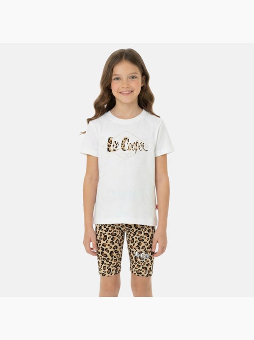 Lee Cooper - Completo da bambina t shirt a maniche corte e shorts con fantasia leopardata - Kiabi