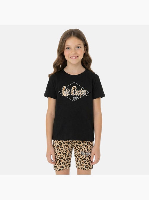 Lee Cooper - Completo da bambina t shirt a maniche corte e shorts con fantasia leopardata - Kiabi