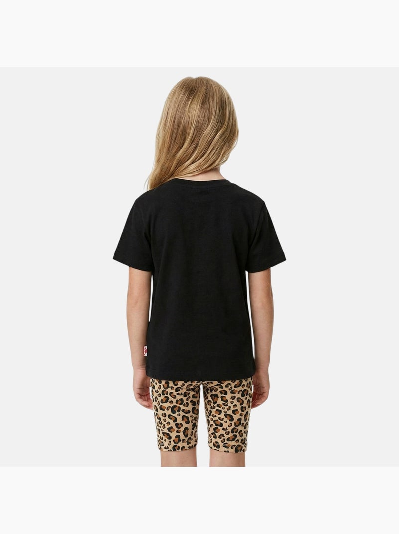 Lee Cooper - Completo da bambina t shirt a maniche corte e shorts con fantasia leopardata Nero - Kiabi