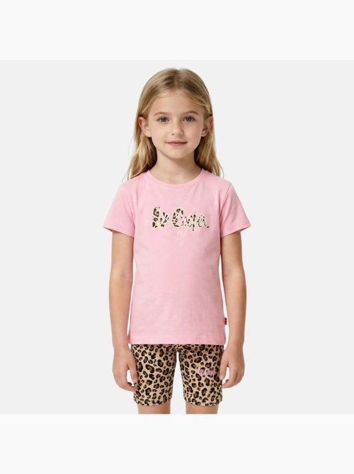 Lee Cooper - Completo da bambina t shirt a maniche corte e shorts con fantasia leopardata - Kiabi