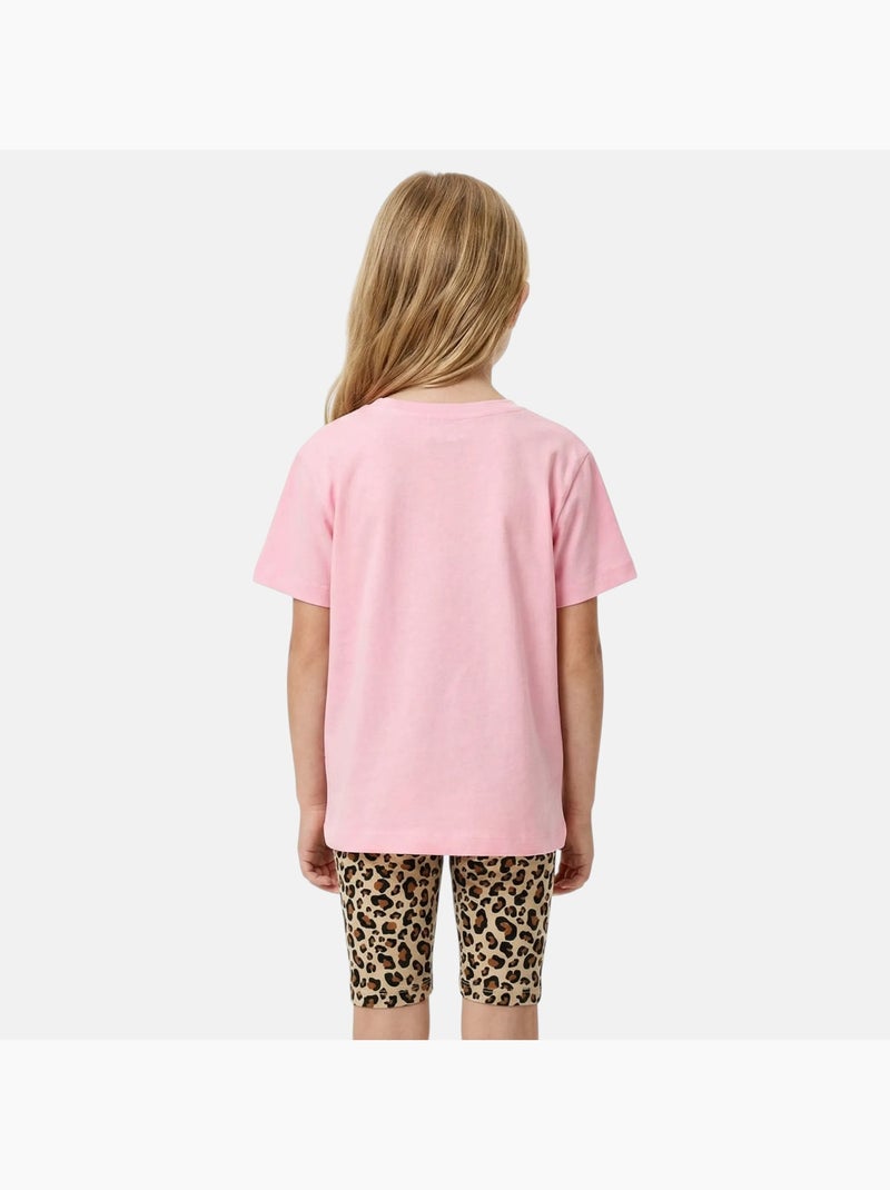 Lee Cooper - Completo da bambina t shirt a maniche corte e shorts con fantasia leopardata Rosa chiaro - Kiabi